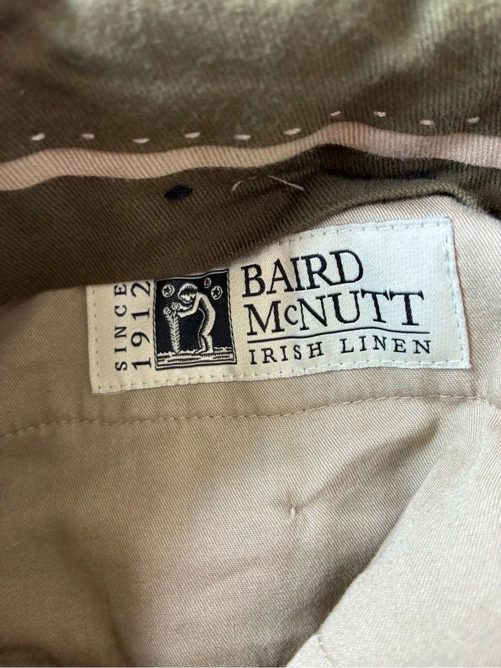 Banana Republic Irish Linen Tapered Tuxedo Pants in Light Beige